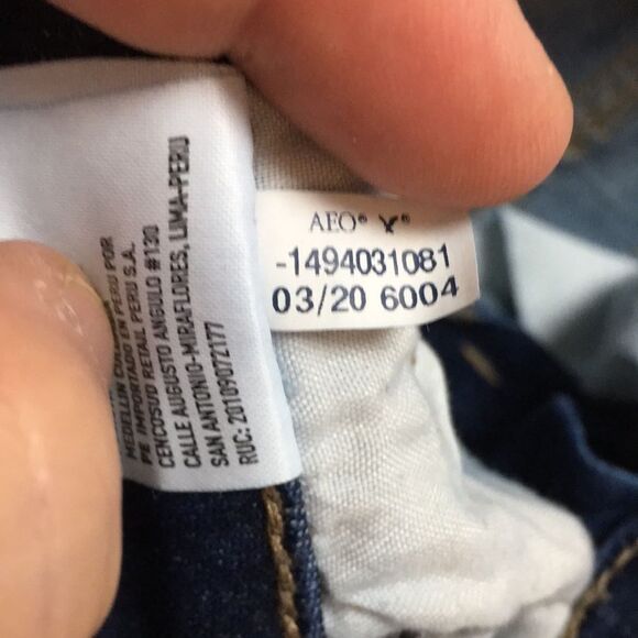 American Eagle Hi-Rise Shortie Next Level Stretch Blue Jean Shorts Size 0 - Picture 11 of 16